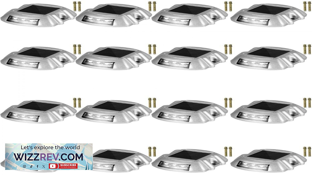 Thumbnail for VEVOR Driveway Lights 16 Pack Solar Driveway Lights Bright White with Screw Solar