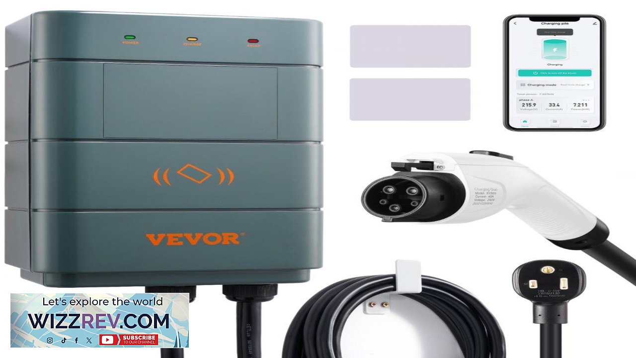 Thumbnail for VEVOR Level 2 EV Charging Station 40A Home Electric Vehicle Charger NEMA6 50