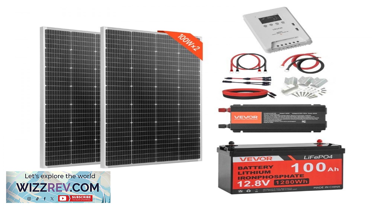Thumbnail for VEVOR Off Grid Solar Power Kits  400W 2200W Panels 12.8V