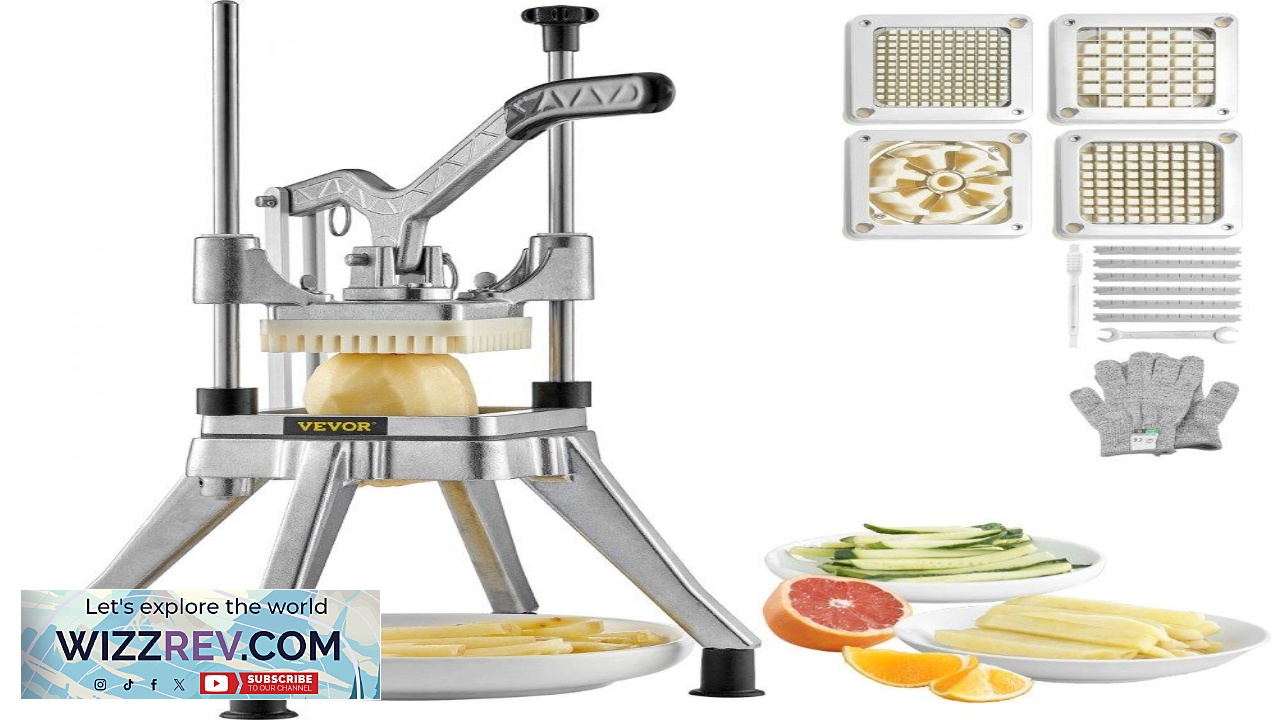 Thumbnail for VEVOR Commercial Chopper with 4 Replacement Blades Commercial Vegetable Chopper Stainless