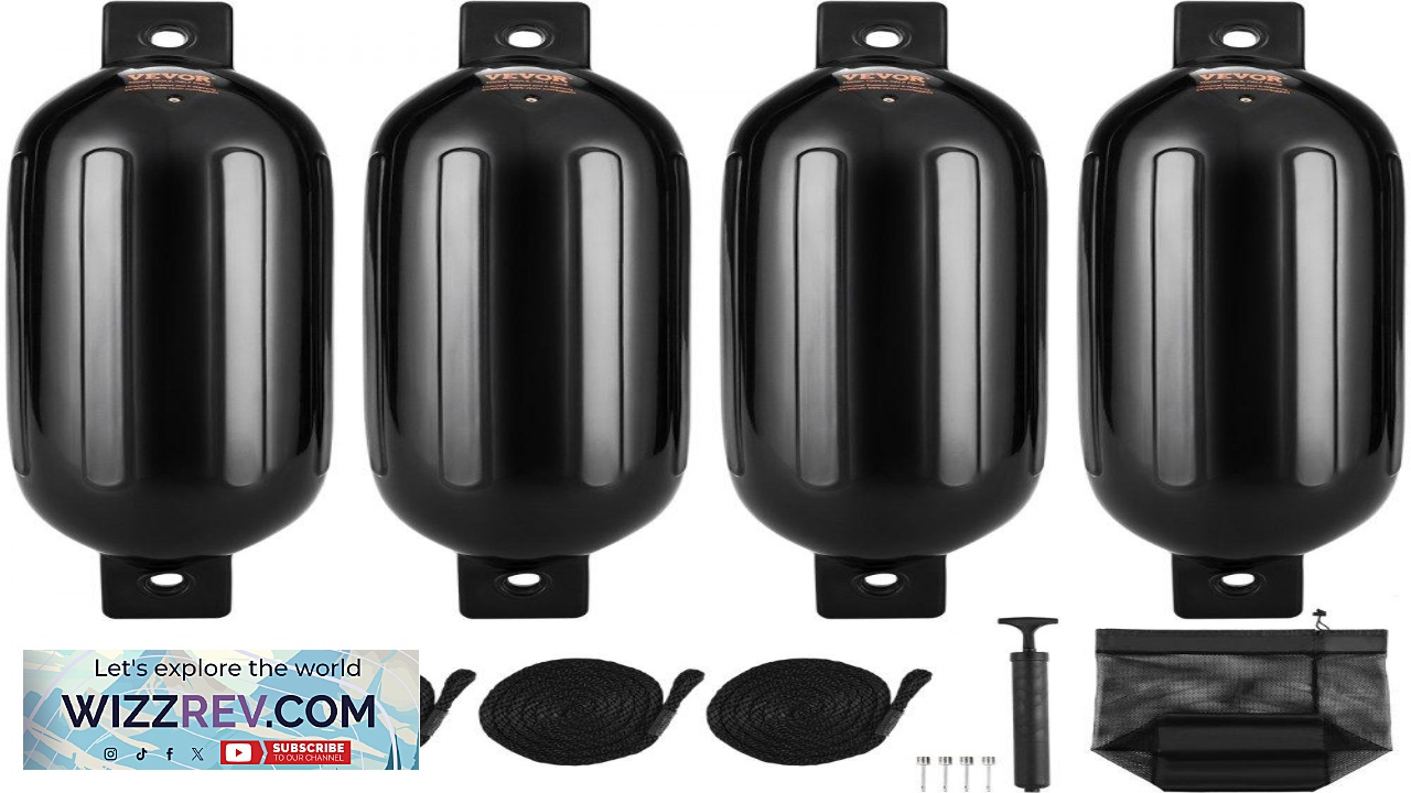 Thumbnail for VEVOR Boat Fenders 5.5" x 20" Boat Bumpers for Docking Inflatable Ribbed
