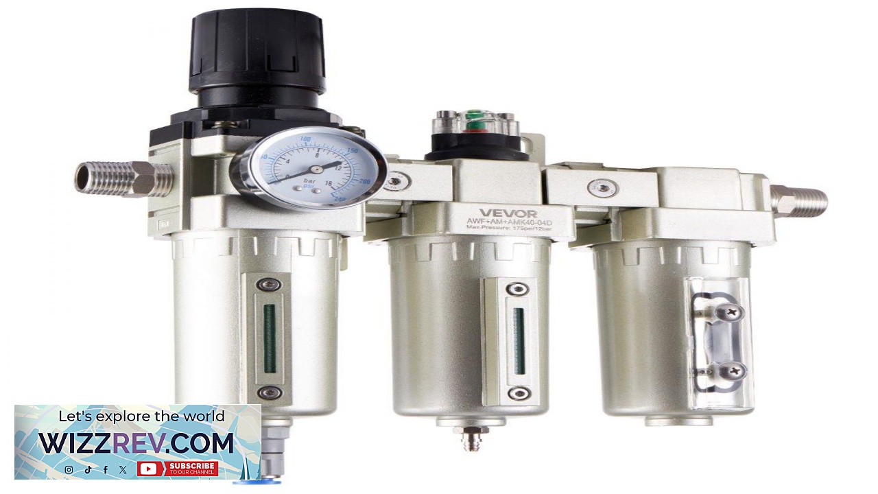 Thumbnail for VEVOR Air Compressor Filter Regulator 1 2" NPT 3 Stage 5m & 0.3m