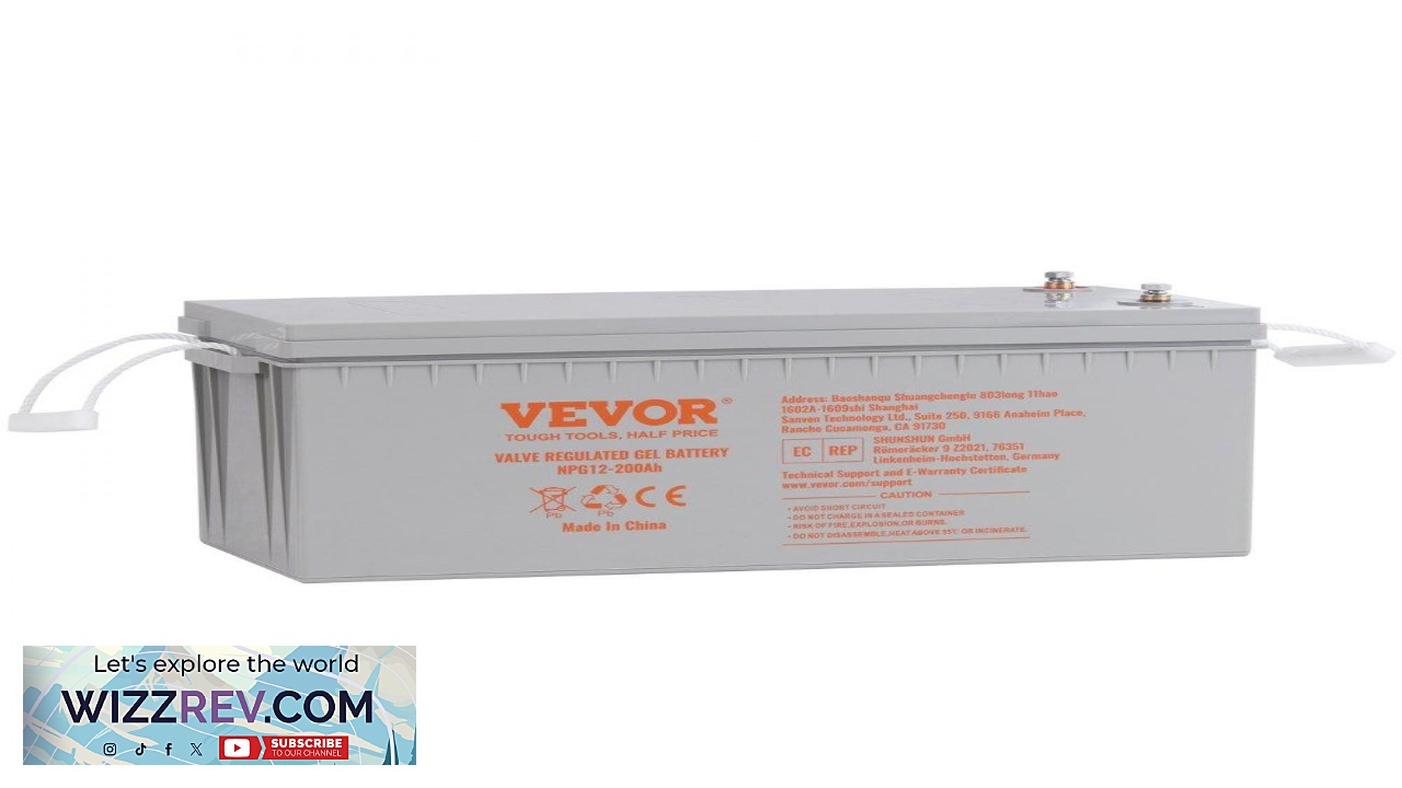 Thumbnail for VEVOR Rechargeable AGM Marine Battery 12V 200 AH Designed for RV Solar