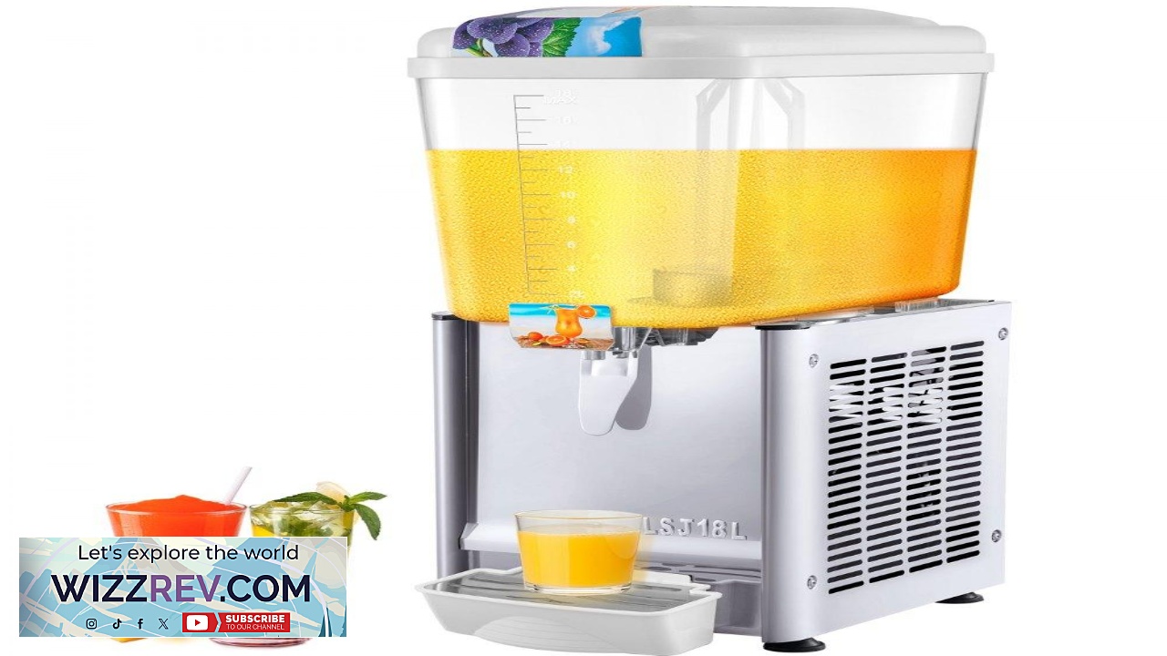Thumbnail for VEVOR Commercial Beverage Dispenser 4.8 Gallon 1 Tank Cold Beverage Dispenser 200W