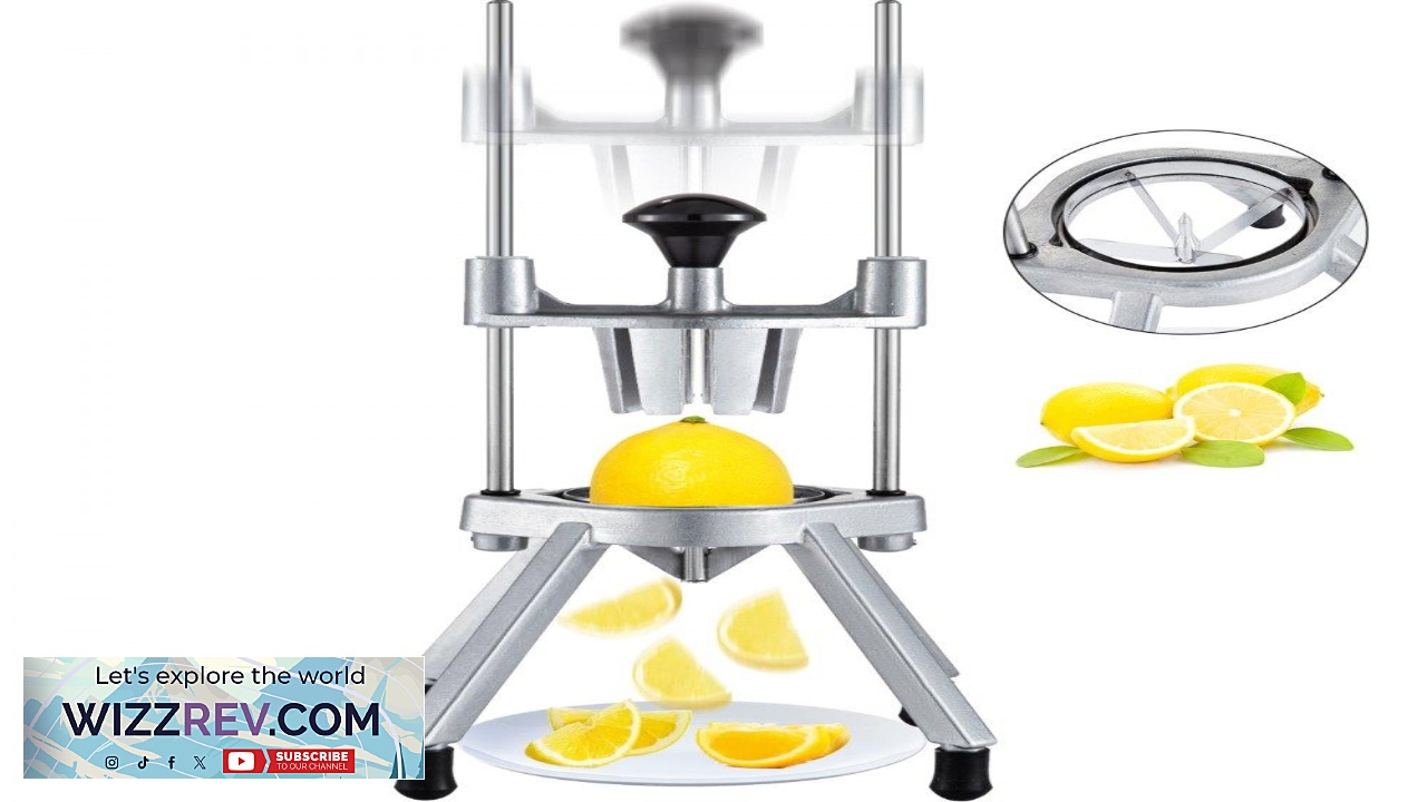 Thumbnail for VEVOR 4 Section Commercial Easy Wedger Stainless Steel Blade Fruit Lime Slicer Lemon