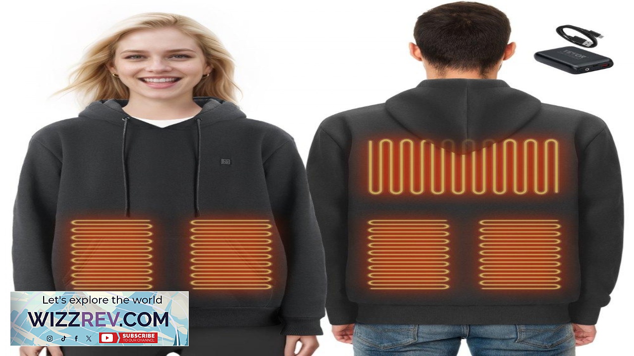 Thumbnail for VEVOR Heated Hoodie for Men  5 Zone Electric Sweatshirt