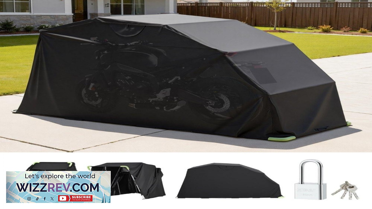 Thumbnail for VEVOR Motorcycle Storage Shelter with Security Lock 600D Oxford Flip Up Garage Tent