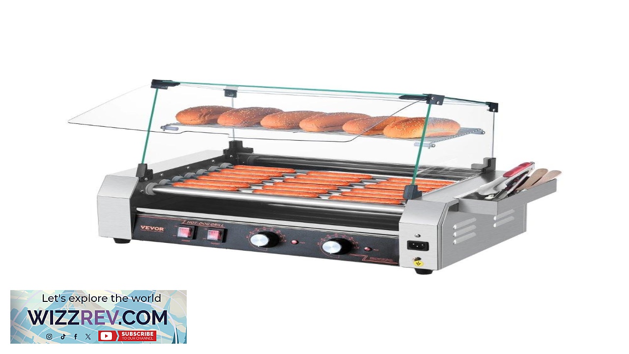 Thumbnail for VEVOR Commercial Hot Dog Roller  18 Hot Dogs 7 Rollers