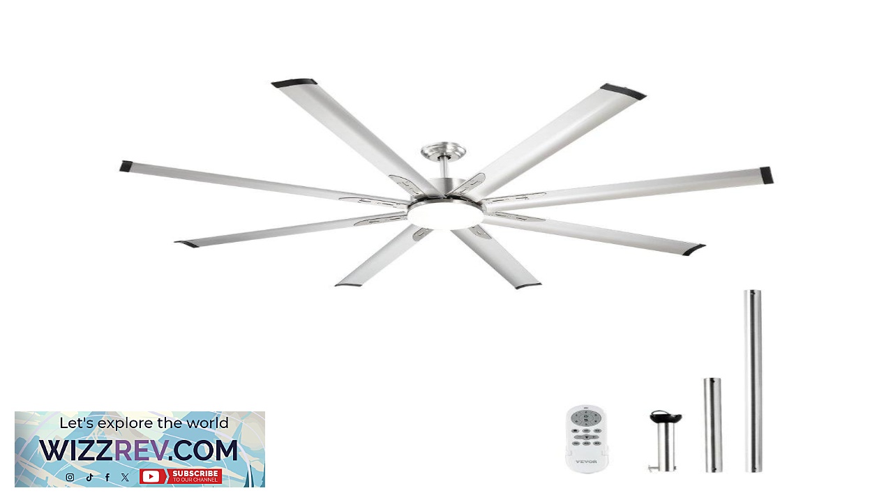 Thumbnail for VEVOR 72 In Ceiling Fan with Light 6 Speed Remote Control Dimmable 3 Color