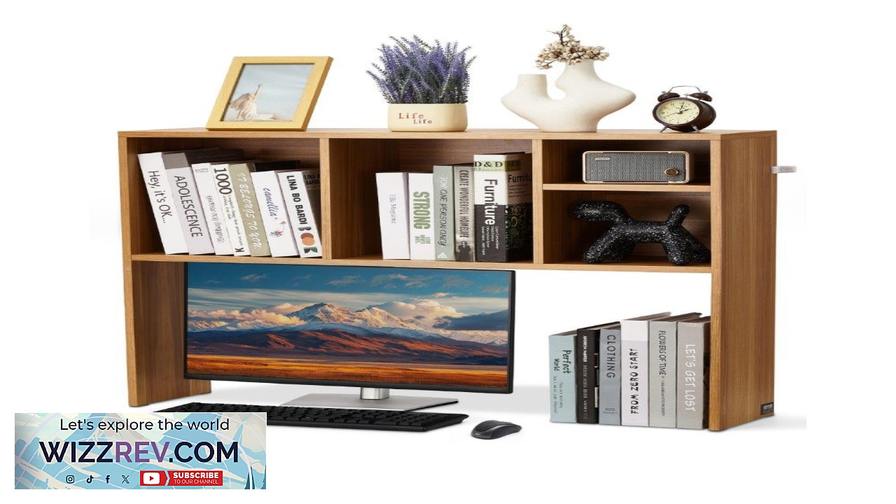 Thumbnail for VEVOR Desktop Bookshelf Organizer 37" 1 Tier Wood Shelf
