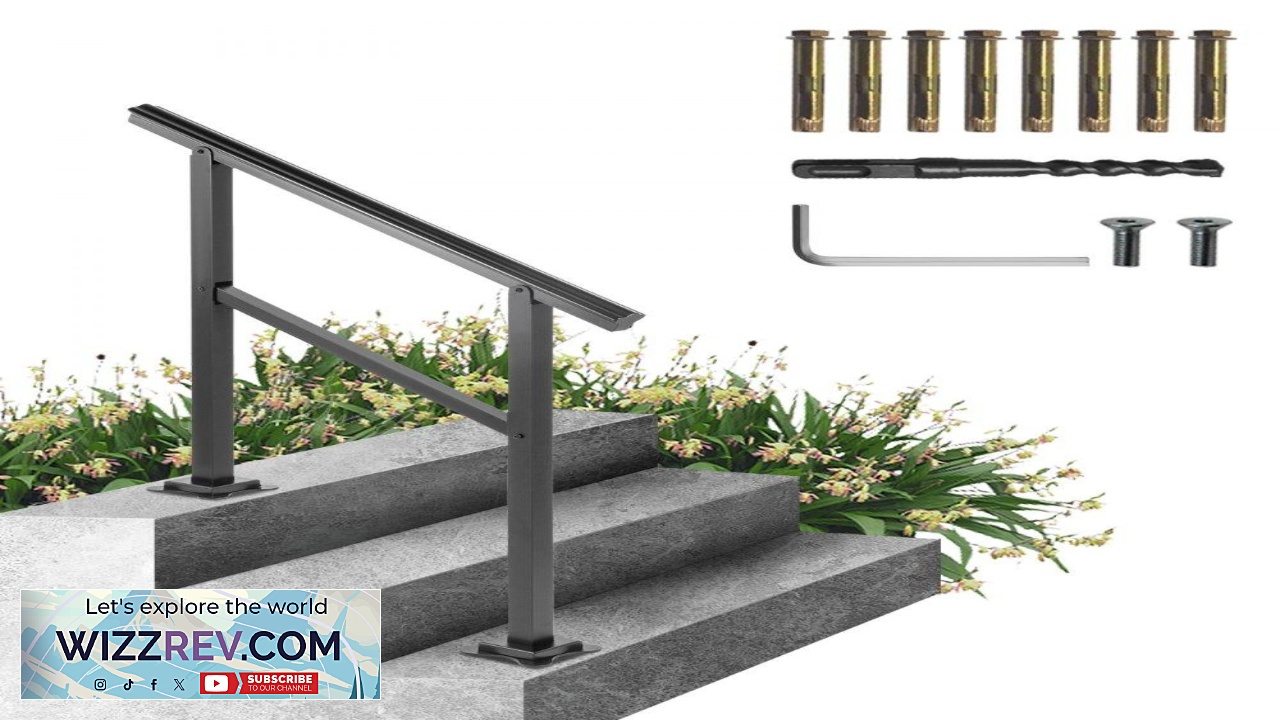 Thumbnail for VEVOR Outdoor Handrail 165LBS Load Handrail Outdoor Stairs Aluminum Stair Handrail 36