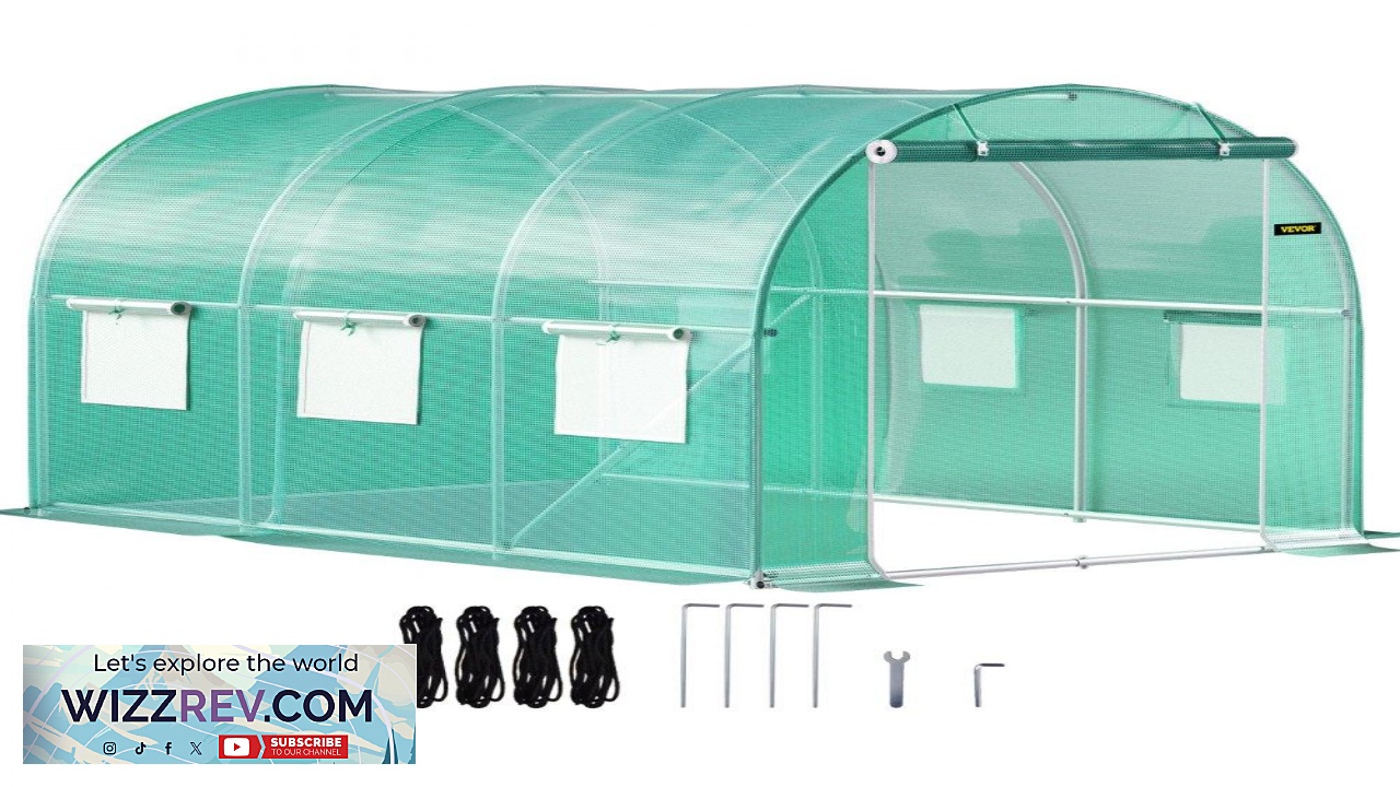 Thumbnail for VEVOR Walk in Tunnel Greenhouse 9.8 x 6.6 x 6.6 ft Portable Plant