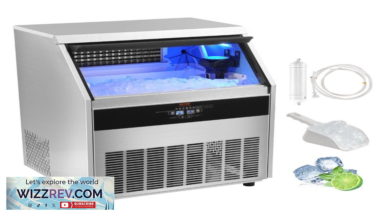 Thumbnail for VEVOR Commercial Ice Maker 330lbs 24H Ice Maker Machine 126 Ice Cubes in
