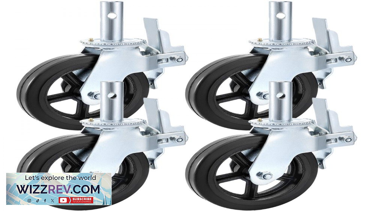Thumbnail for VEVOR 4 Pack 8 Inch Iron Core Polyurethane Swivel Caster With Dual
