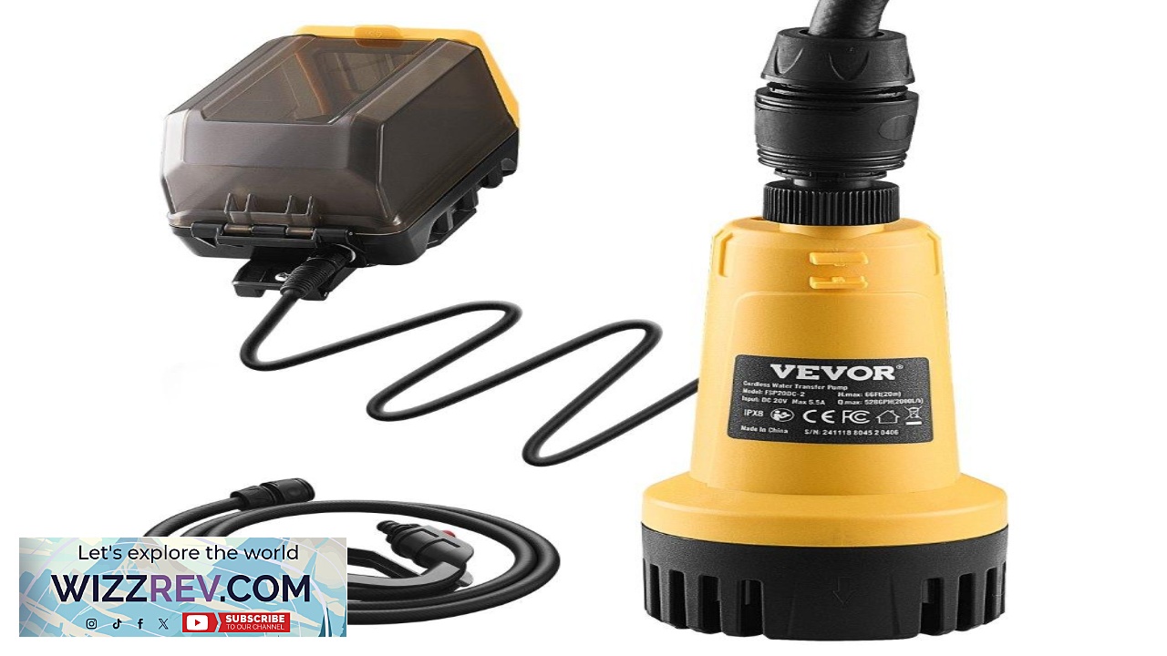 Thumbnail for VEVOR Submersible Water Transfer Pump  528GPH Cordless 20V