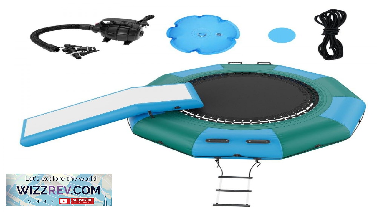 Thumbnail for VEVOR Inflatable Water Bouncer 10ft Recreational Water Trampoline Portable Bounce Swim