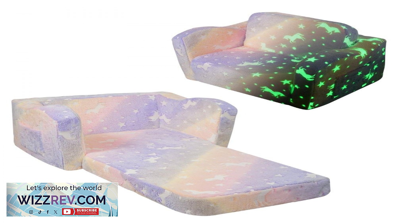 Thumbnail for VEVOR Kids Couch 2 in 1 Toddler Chairs Comfy Toddler Couch Sofa Bed Fold