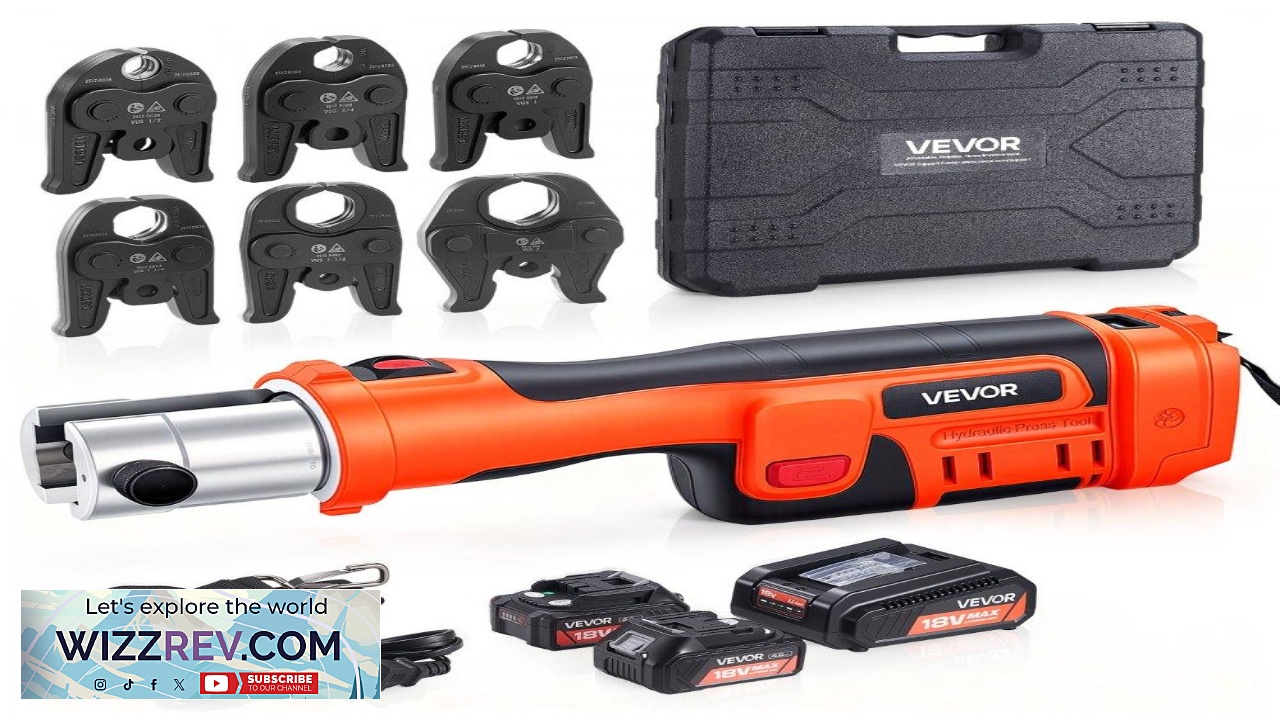Thumbnail for VEVOR Electric Pipe Crimping Tool  32KN 18V 6 Jaws
