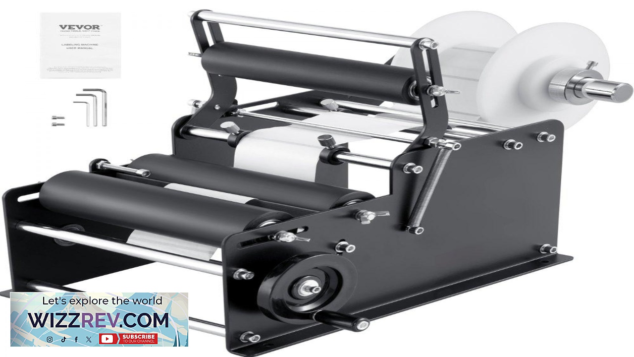 Thumbnail for VEVOR Manual Round Labeling Machine 15 20pcs min Bottle Label Applicator for Round