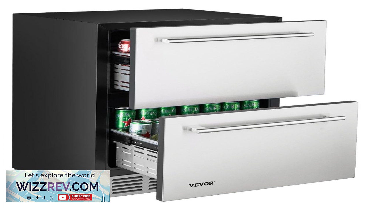 Thumbnail for VEVOR Double Drawer Fridge  24 Inch 140L Dual Drawers
