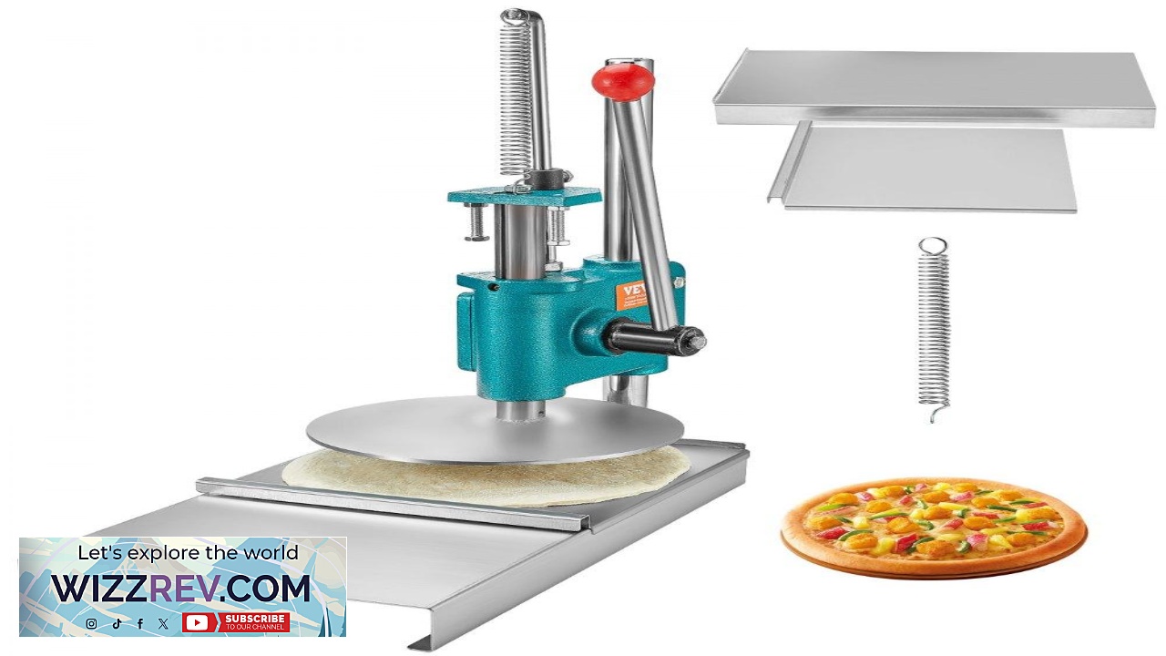 Thumbnail for VEVOR Manual Pizza Dough Press Machine 9.5inch 24cm Household Pizza Pastry Stainless Steel