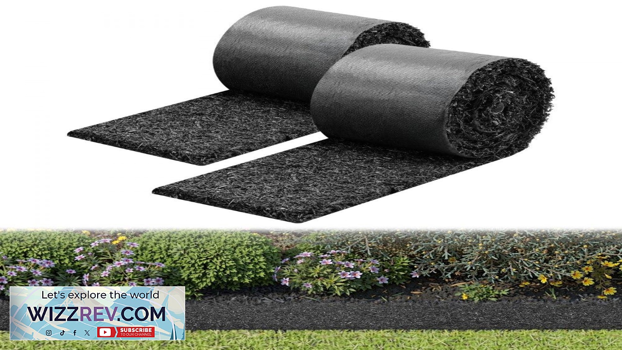Thumbnail for VEVOR Rubber Mulch Mat Roll 2 Rolls 140 x 4.5 in Recycled