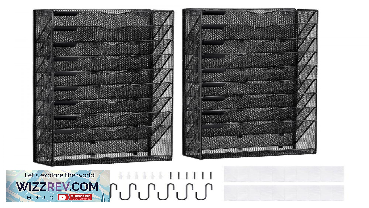 Thumbnail for VEVOR Mesh Wall File Organizer 10 Pocket Metal Rack