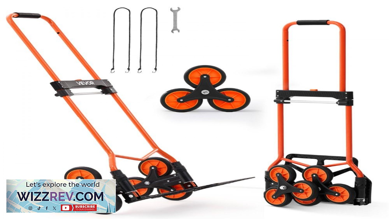 Thumbnail for VEVOR Stair Climbing Cart 120 lbs Stair Climbing Capacity Portable Folding Trolley Cart
