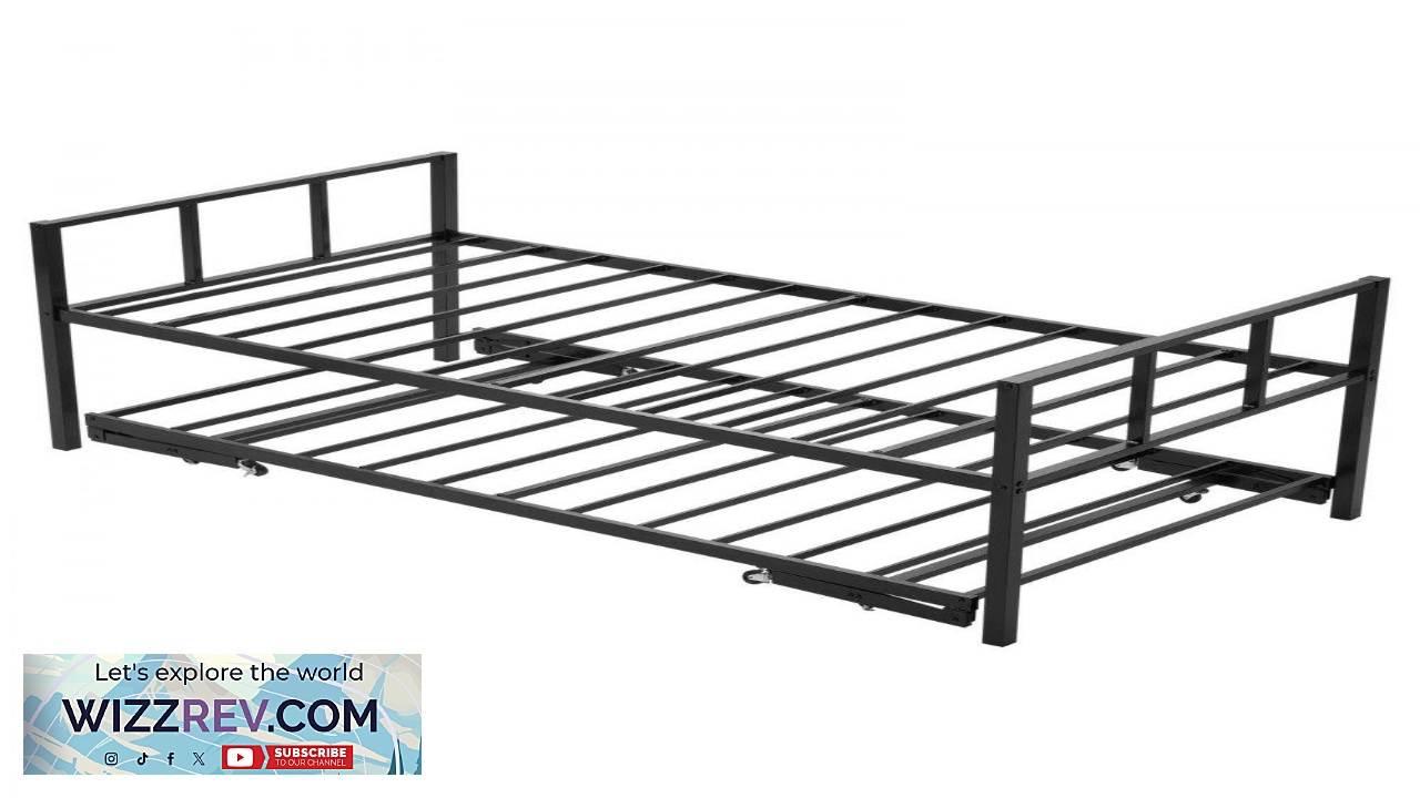 Thumbnail for VEVOR Twin Daybed Metal Frame  400LB Trundle Q195 Black