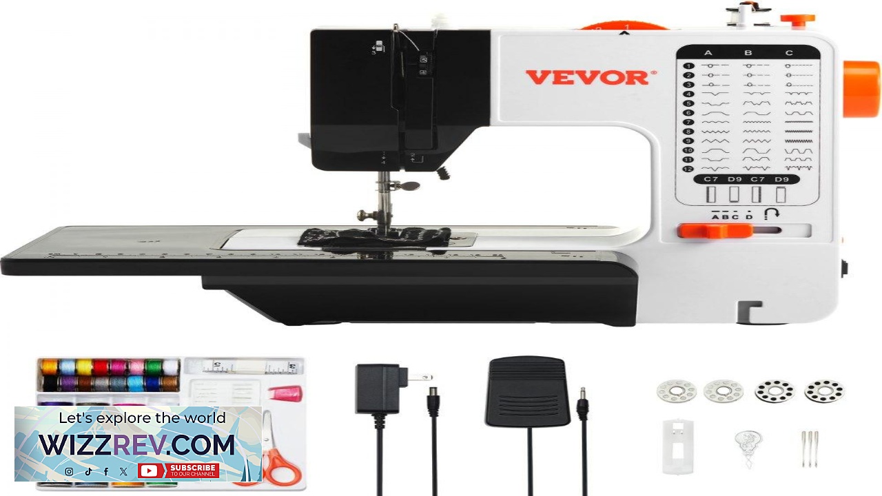 Thumbnail for VEVOR Sewing Machine Portable Sewing Machine for Beginners with 38 Built in Stitches