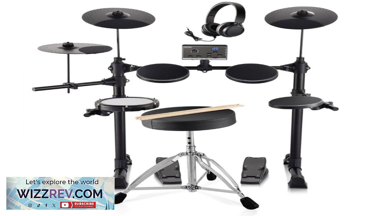 Thumbnail for VEVOR Electric Drum Set with Headphones  USB MIDI Port