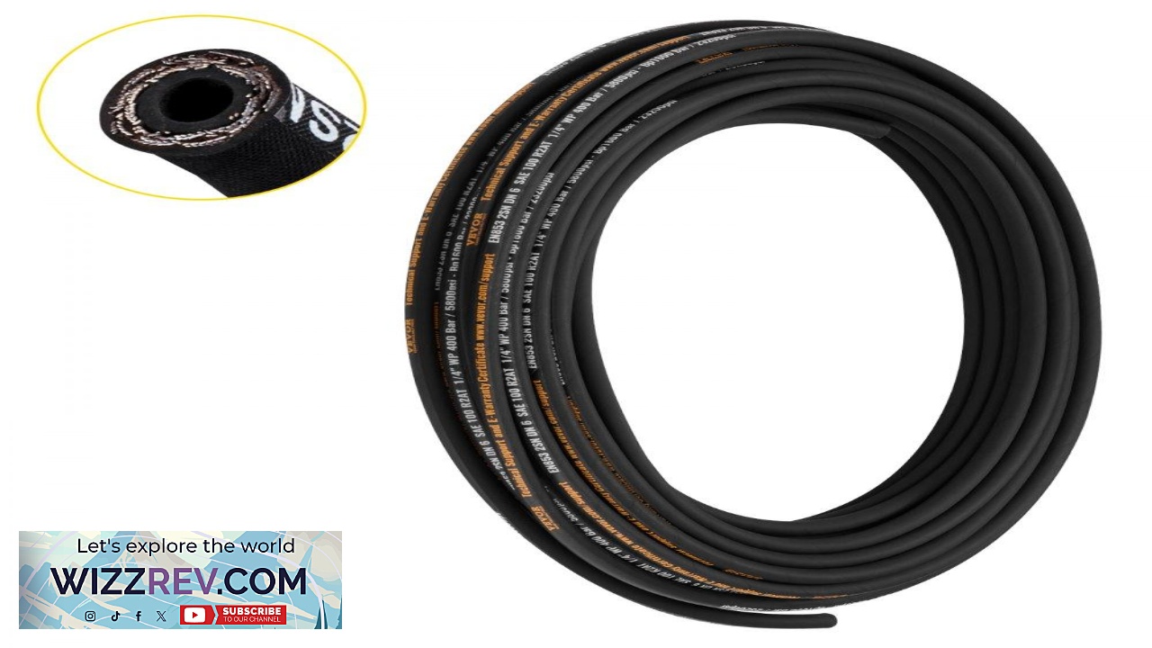 Thumbnail for VEVOR Hydraulic Hose 1 4 inch x 100 ft Coiled Hydraulic Hose 5800