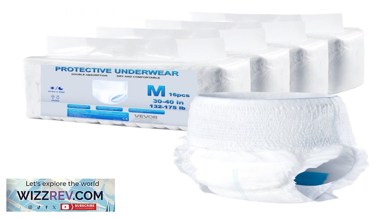 Thumbnail for VEVOR Adult Incontinence Underwear  64 Pack 30oz Absorbent