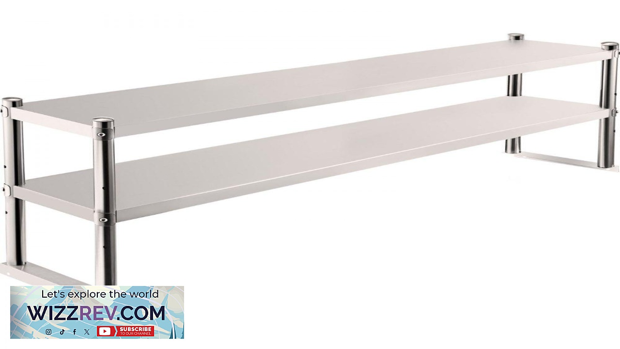 Thumbnail for VEVOR Double Overshelf Double Tier Stainless Steel Overshelf 60 in. Length x