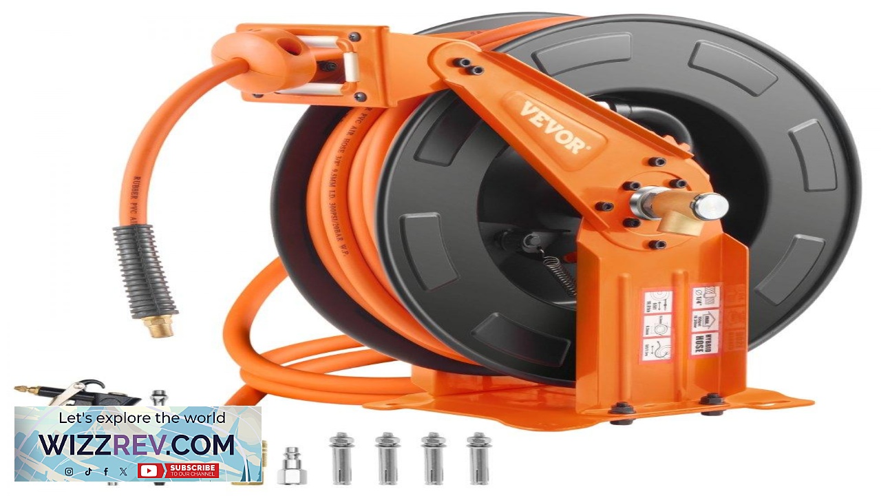 Thumbnail for VEVOR Air Compressor Hose Reel Retractable  3 8" x 65FT