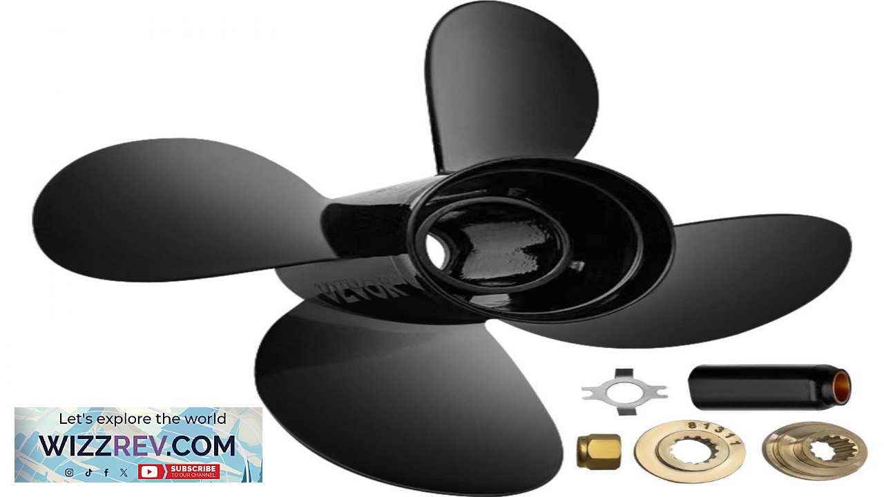 Thumbnail for VEVOR Outboard Propeller Replace for OEM 48 8M8026630 4 Blade 10.3 " x 13 " Aluminum Boat