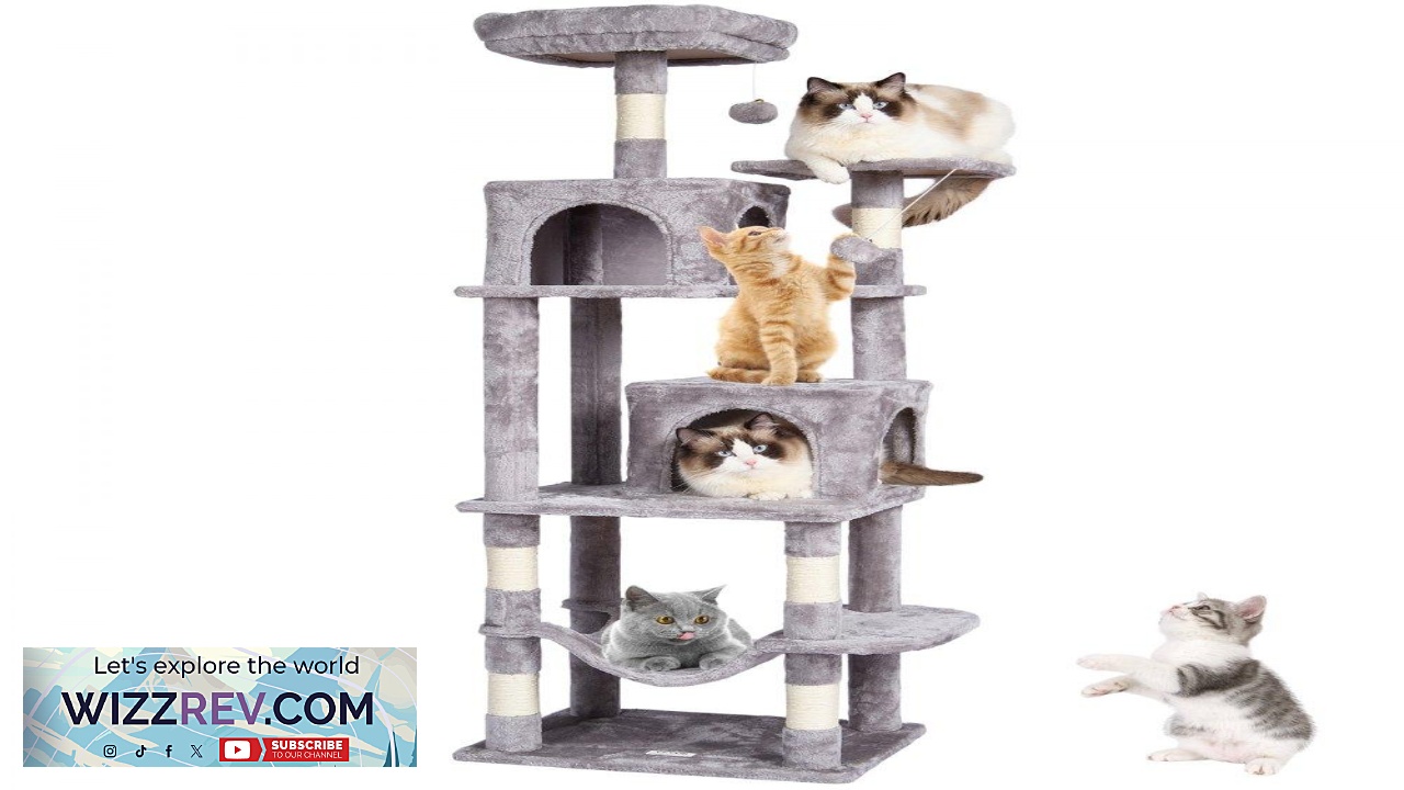 Thumbnail for VEVOR Cat Tree for Indoor Cats 63" Cat Tower with 2 Cat