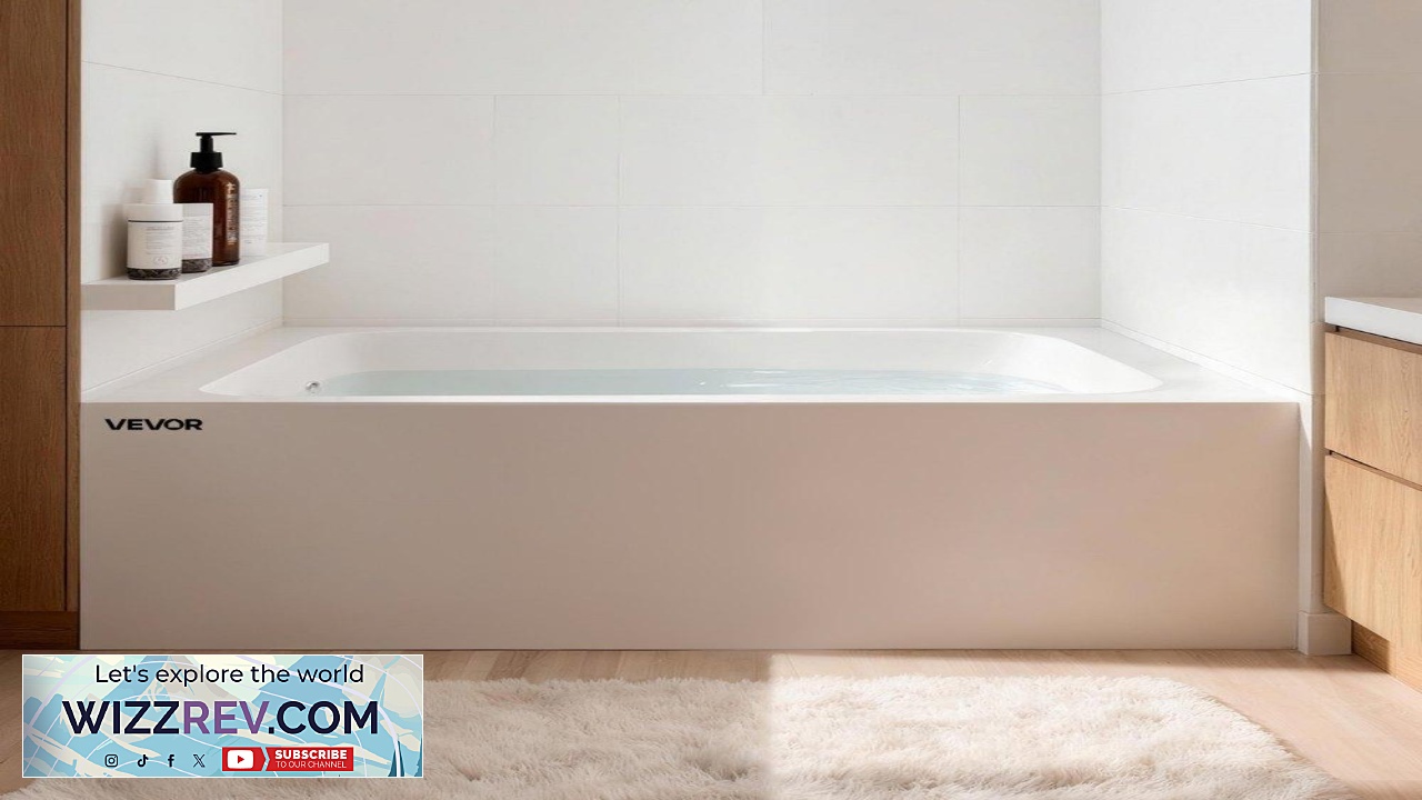Thumbnail for VEVOR Alcove Bathtub 48" x 30" Contemporary Alcove Acrylic Bathtub Soaking Bath