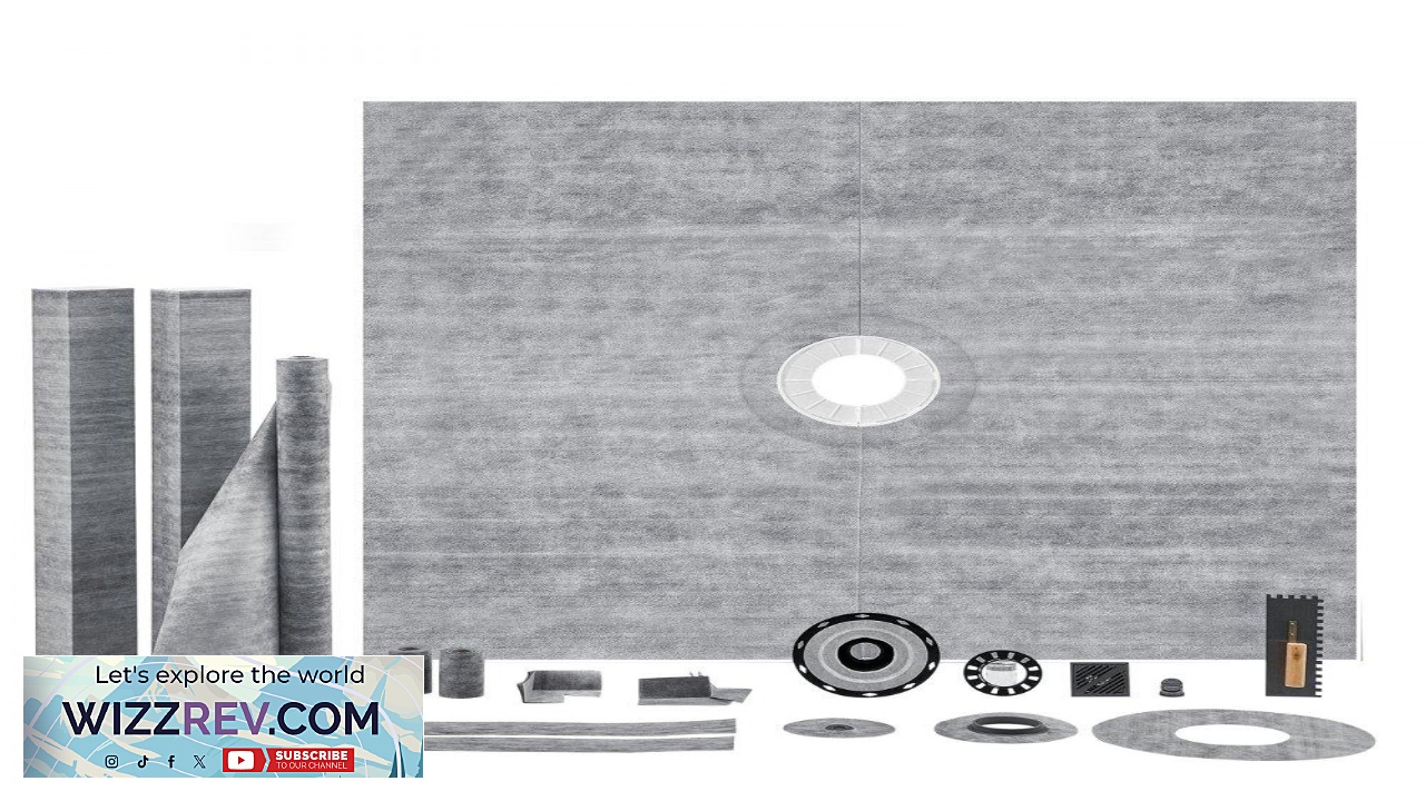 Thumbnail for VEVOR Shower Curb Kit 72"x72" Shower Pan Kit with 2" PVC Central