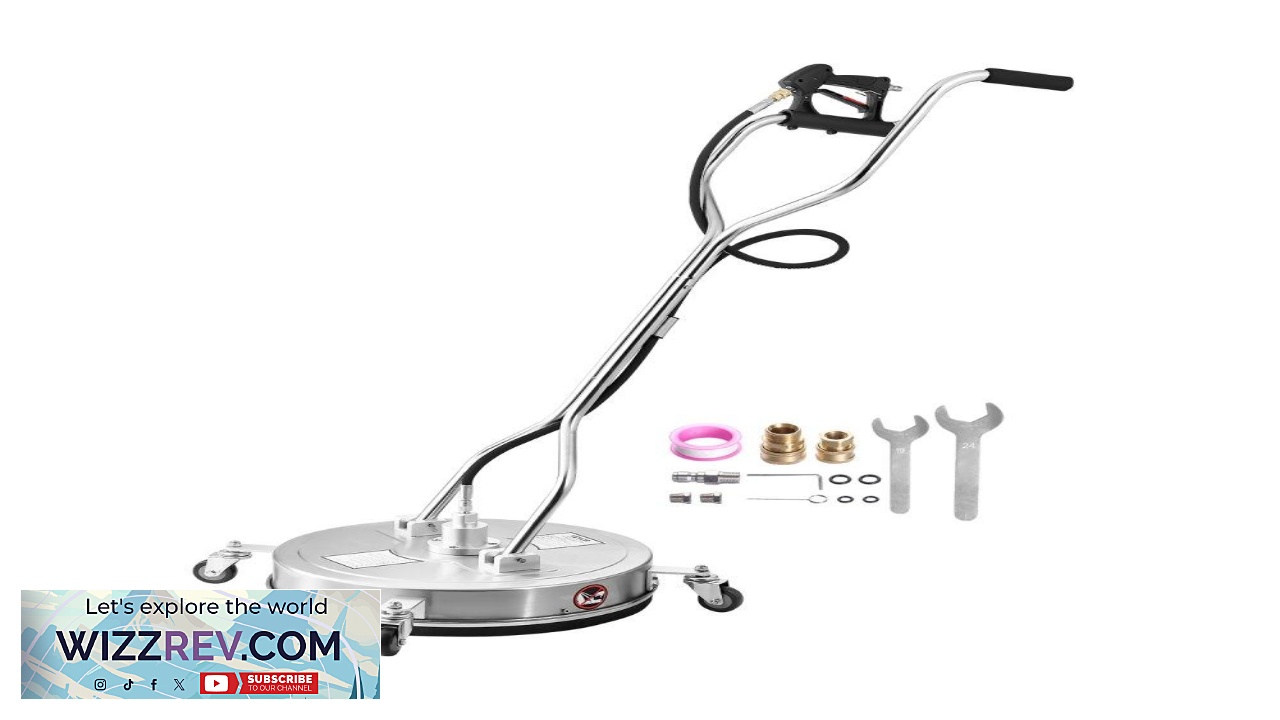 Thumbnail for VEVOR 20" Pressure Washer Surface Cleaner Stainless Steel Pressure Washer Attachments