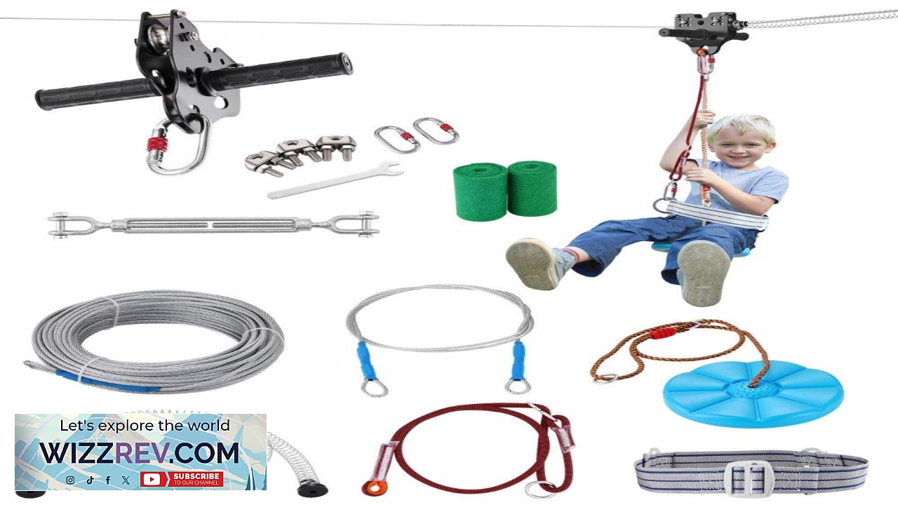 Thumbnail for VEVOR Zipline Kit for Kids and Adult 80 ft Zip Line Kits