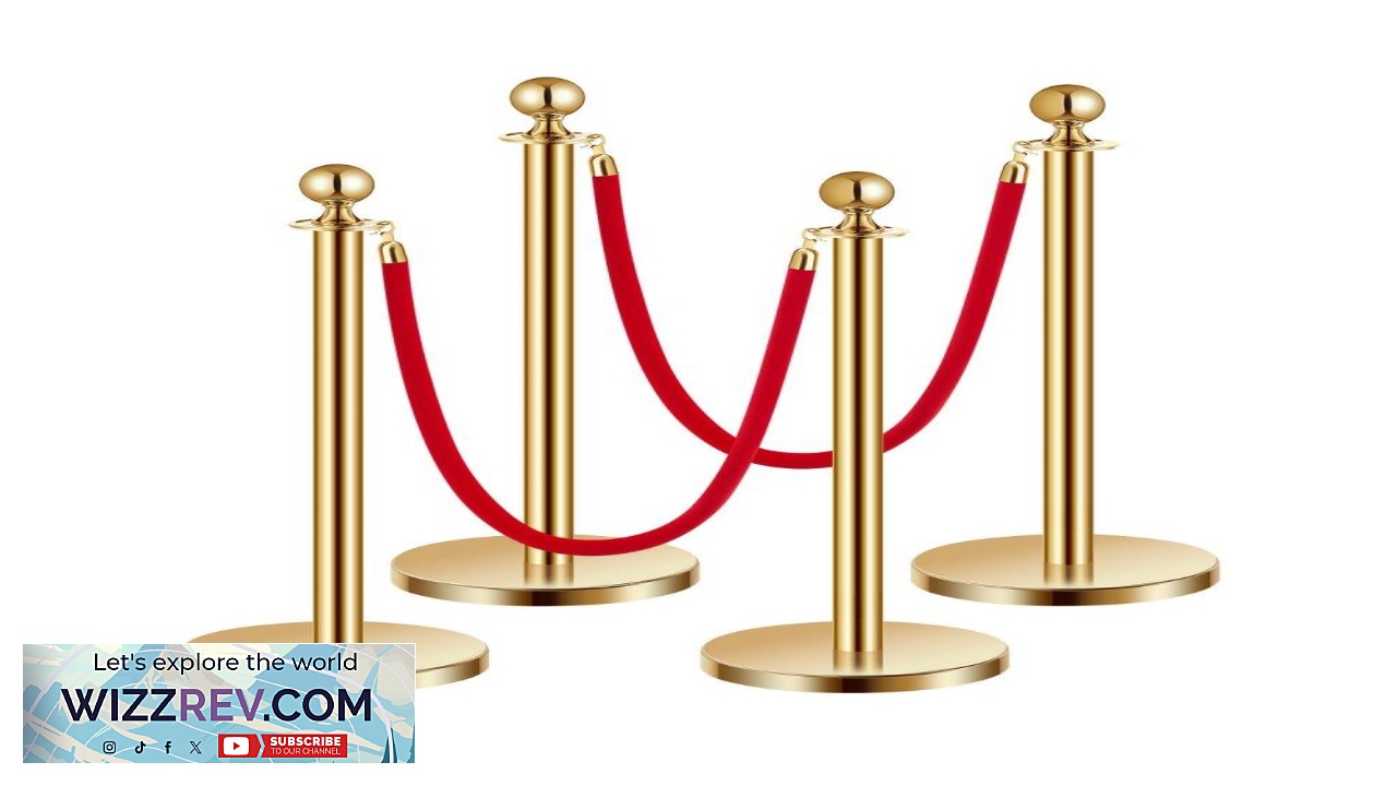 Thumbnail for VEVOR Red Velvet Ropes and Stanchions  4 Pcs 2 Ropes