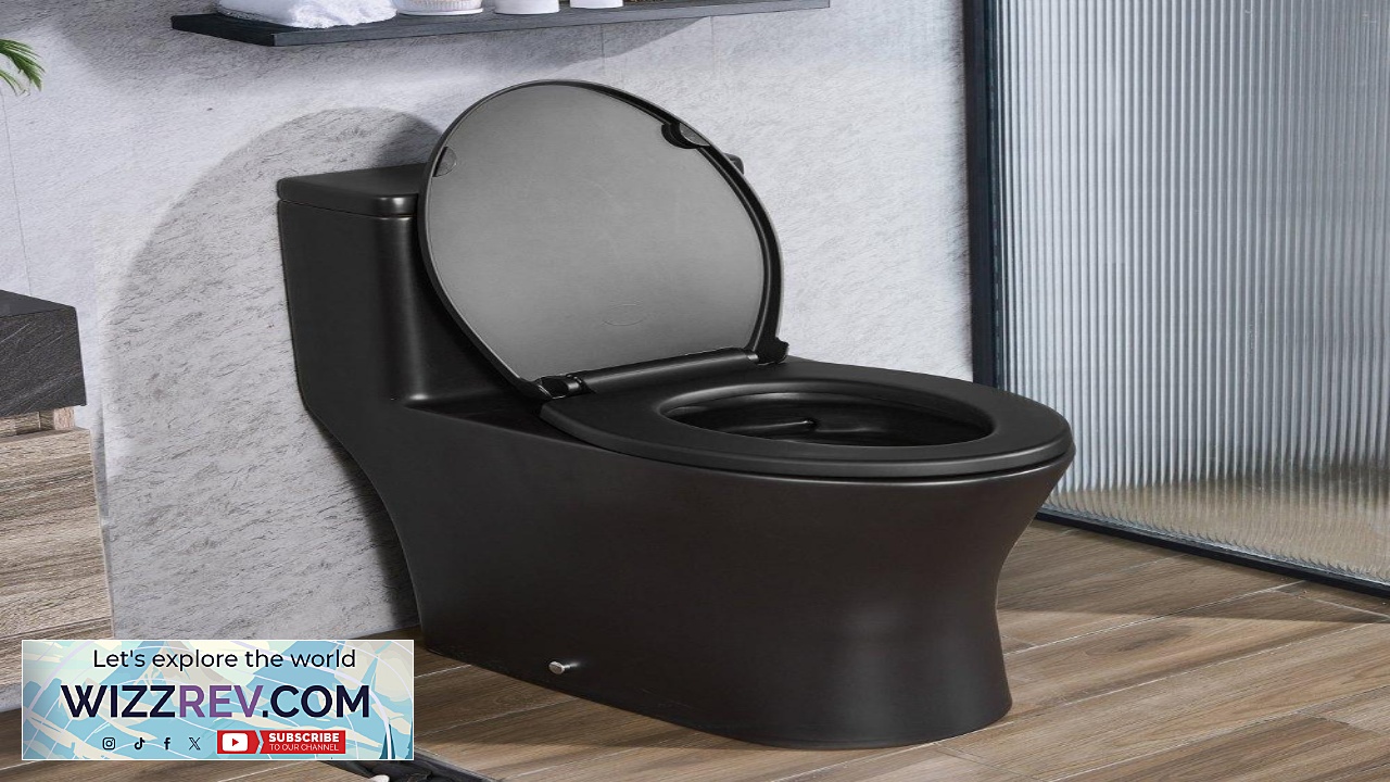 Thumbnail for VEVOR Black One Piece Toilet  27.56" 1.0 1.28 GPF 99.5lbs
