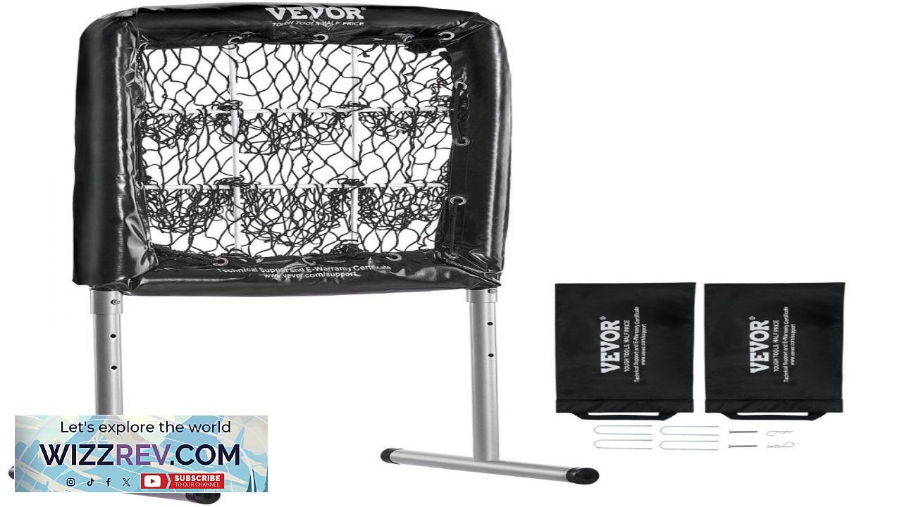 Thumbnail for VEVOR 9 Hole Baseball Net 28"x27" Softball Baseball Training Equipment for Hitting