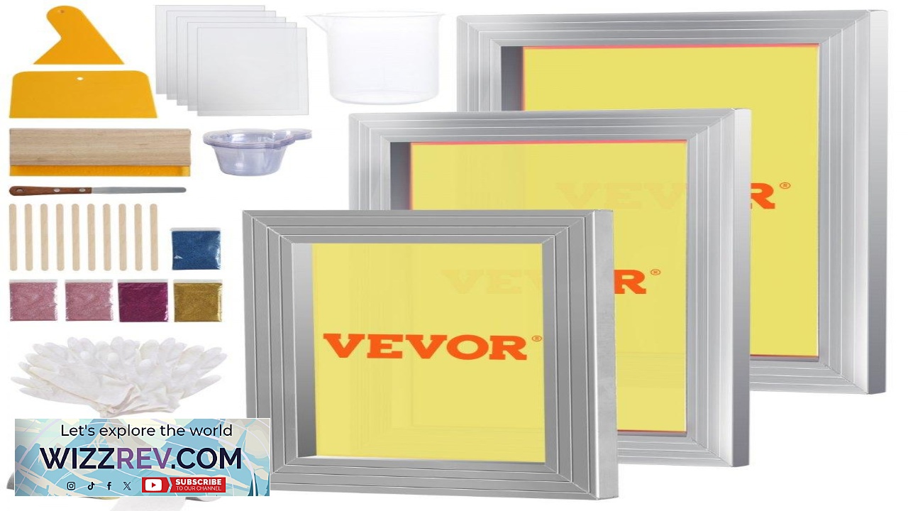 Thumbnail for VEVOR Screen Printing Kit 3 PCS Aluminum Silk Screen Printing Frames 5
