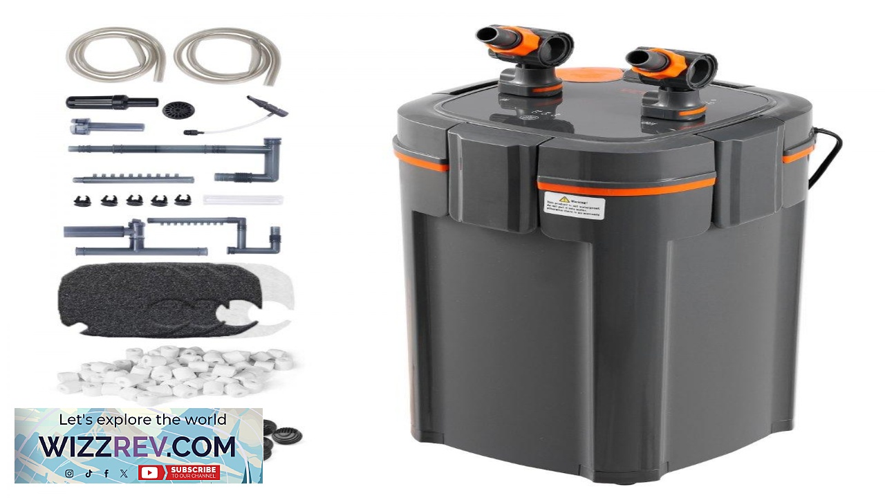 Thumbnail for VEVOR Aquarium Filter 317GPH 4 Stage Canister Filter 100 Gallon Ultra Quiet Internal