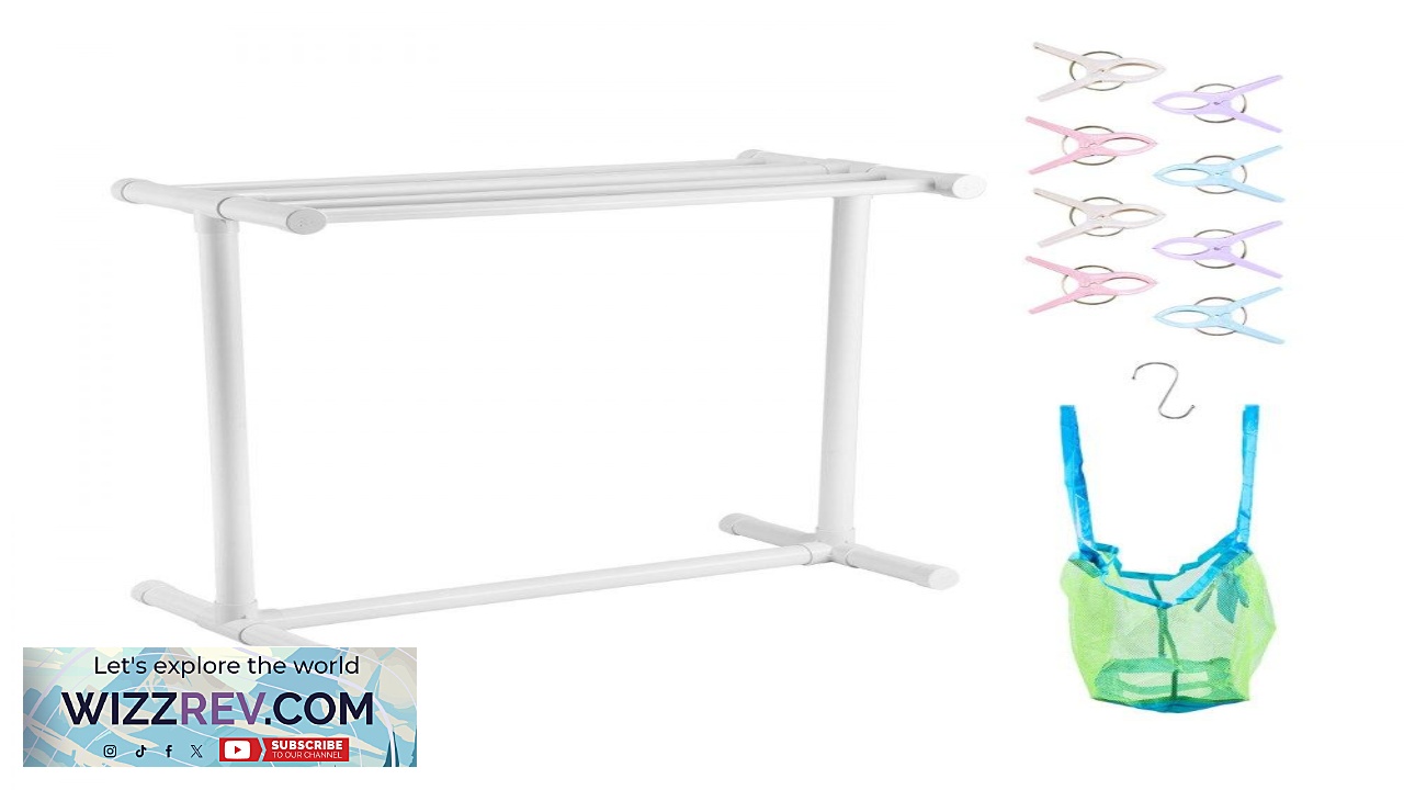 Thumbnail for VEVOR Towel Rack 5 Bars Outdoor PVC Towel Holder Floor Standing Pool