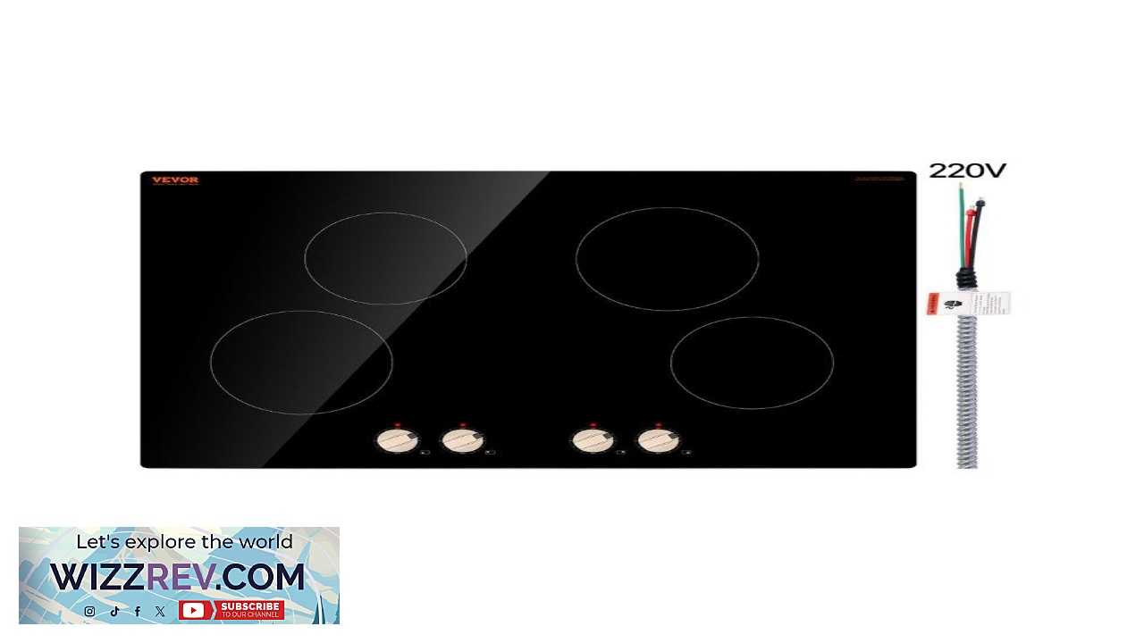 Thumbnail for VEVOR Electric Cooktop With Front Controls  6600W 4 Burner