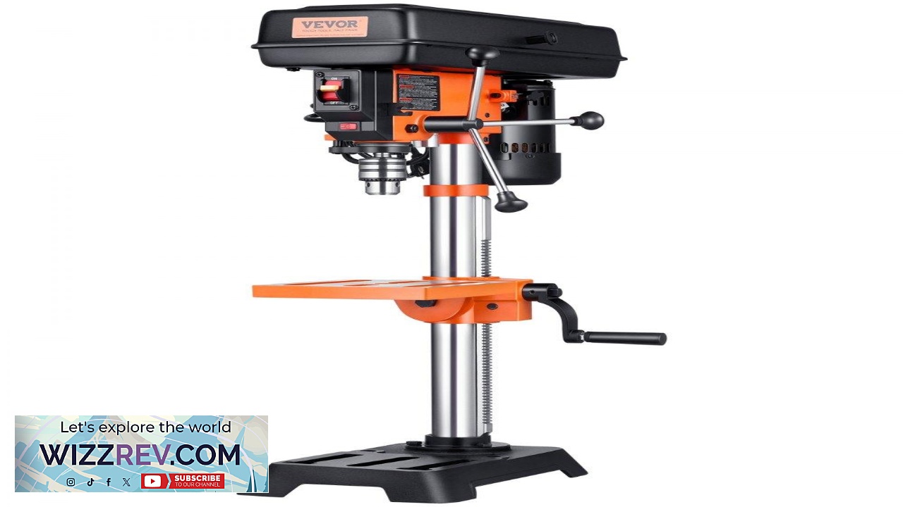 Thumbnail for VEVOR Benchtop Drill Press 3.2 Amp 5 Speed Adjustable Drill Press