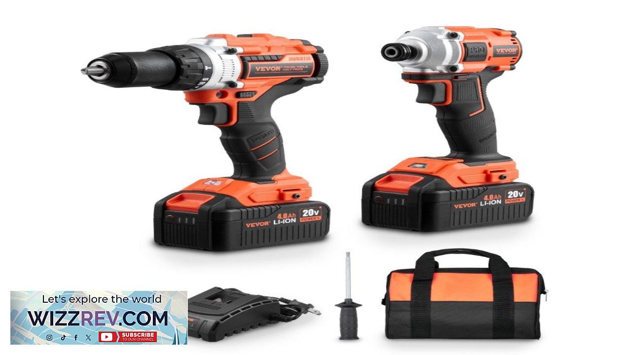 Thumbnail for VEVOR Power Tools Combo Kit  20V Cordless 2 Tool Combo Kit